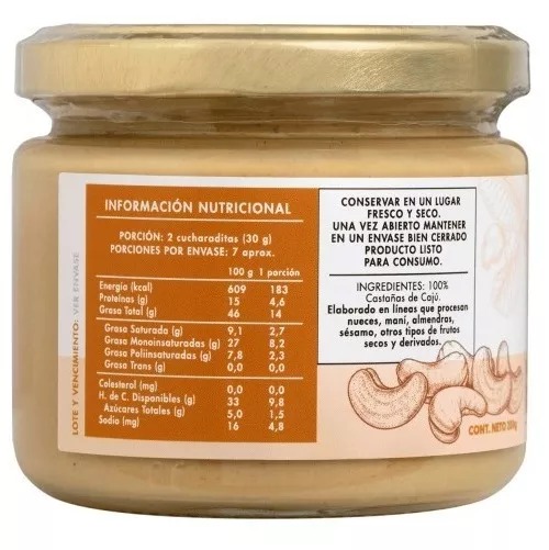 Mantequilla De Cajú 200 Gr. Manare - Imagen 4