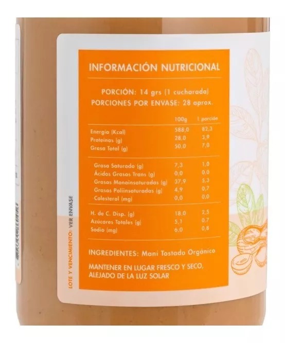 Mantequilla De Maní 360 Gr. Orgánica Manare - Imagen 3