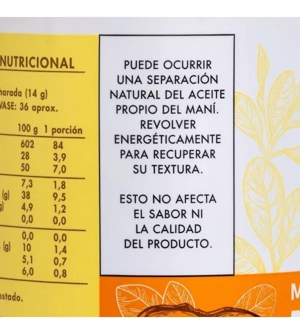 Mantequilla De Maní Crocante 500 Grs. Manare - Imagen 4